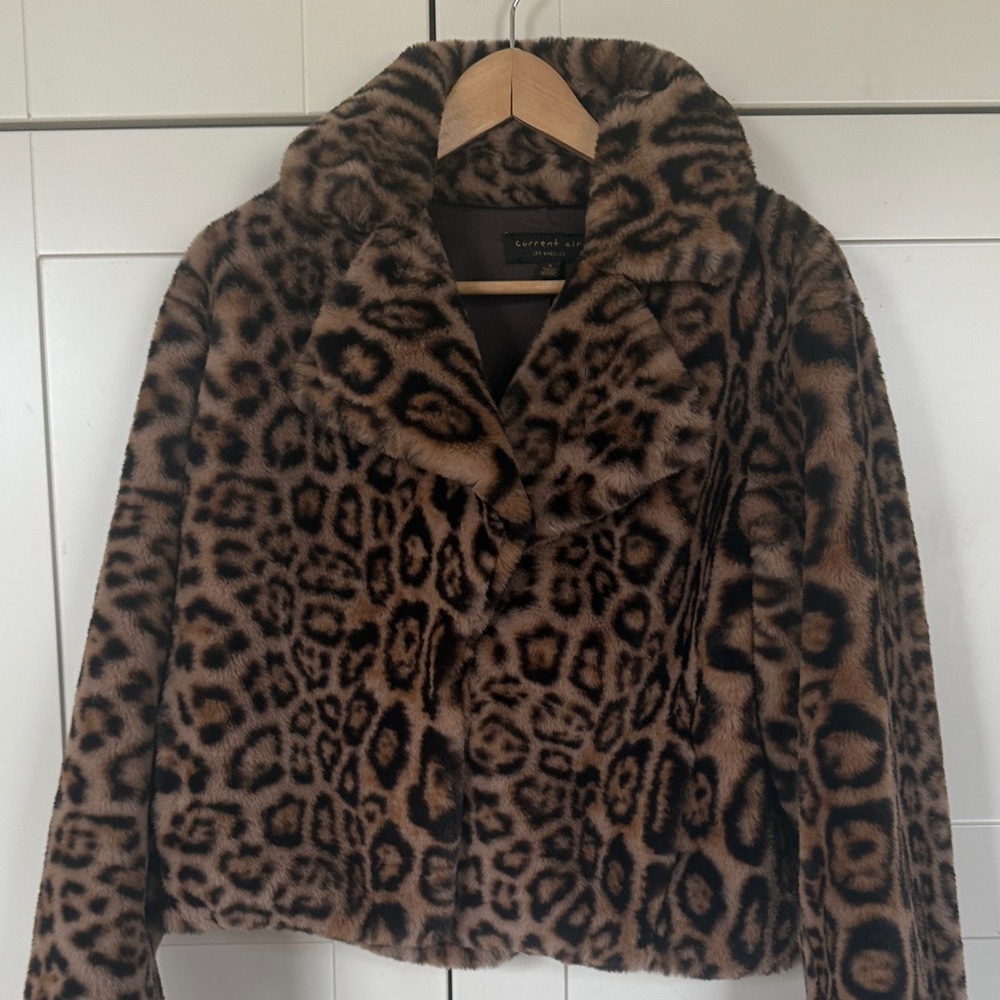 Anthropologie Brown Leopard Teddy Jacket